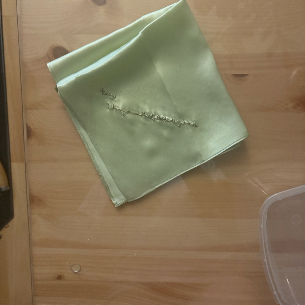 Silk Fabric Scarf in Light Green for Crafts or Display *READ DESCRIPTION*